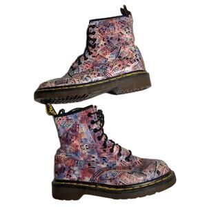 Vtg 1990s Dr. Martens Made in England 1460 Pink London Icon Boots UK 4 US 6